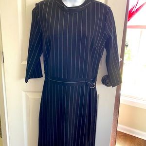 NEW with tags, midi black and white striped dress. Perfect for office.